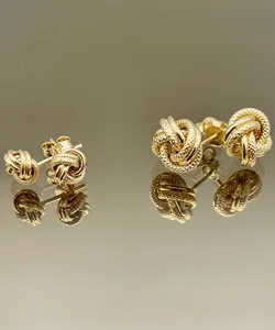 Estilo Vintage para mujer, chapado en oro de 18 quilates, sin diamantes, joyería hecha a mano, pendientes de oro macizo para mujer - Product Image 5