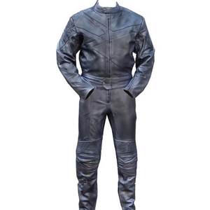 M Motorcycle Riding Racing Track Suit con relleno All Leather Drag Suit-Negro, mediano-2 piezas - Product Image 1