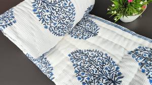 Floral Waffle Cotton Quilt Handmade Twin Size <b>Bedspread</b> - Product Image 3