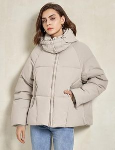 Women's XL Winter <b>Quilted</b> Puffer <b>Jacket</b> with Long Sleeves Solid <b>Pattern</b> Bubble Coat Knitted Stand Pocket Breathable Woolen Liner - Product Image 4