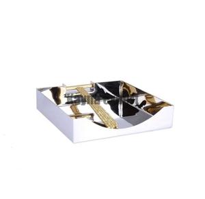 Belle boîte à mouchoirs artisanale de luxe avec conception à grandes feuilles coulée de métal en aluminium en gros plaqué or - Product Image 4