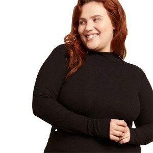 Camisa de cuello alto de algodón personalizada OEM para mujer Top clásico de cuello alto perfecto para capas en invierno - Product Image 1