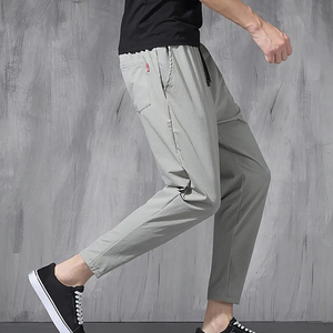 Ensemble de pantalons crayon unisexe, cordon de serrage, couleur unie, respirant, séchage rapide, polaire polyester/coton, taille élastique, coupe droite, automne - Product Image 4