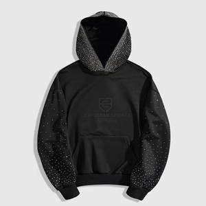 Precio barato Basics 100% algodón polar invierno transpirable ecológico hombres de talla grande sudaderas con capucha de diamantes de imitación al por mayor - Product Image 1