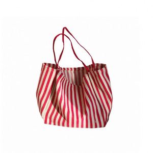 <b>Canvas</b> <b>Tote</b> Bag Women Striped Custom Closure Travel Vietnam - Product Image 1