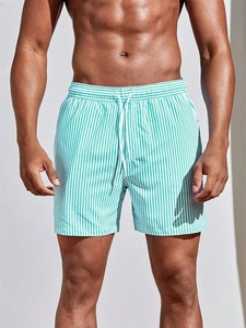 Pantalones cortos deportivos de verano de poliéster 100% para hombre, nueva línea 3D de empalme, transpirable, estilo informal, personalizado, suave, para surf - Product Image 3