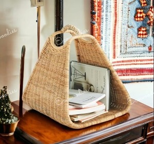 Rustic Style Rattan Magazine Rack/ Newspaper Holder and Display Portable Rattan Magazine Rack Durable Display Magazine Holder - Product Image 6