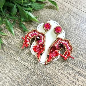 Boucles d'oreilles faites à la main personnalisées pour femmes, boucles d'oreilles à paillettes, boucles d'oreilles en perles de riz, boucles d'oreilles colorées en perles - Product Image 2