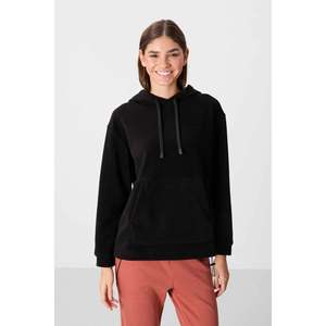 Sweat-shirt à capuche oversize noir en polaire pour femme TommyLife, manches longues, pull confortable 100 % polyester pour un look décontracté - Product Image 1