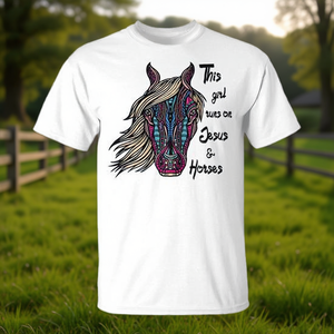 Camiseta con Estampado Tribal Abstracto de Caballo, Cuello Redondo, Manga Corta, Impresión Digital, Unisex, para Adultos, Regalos Religiosos para Iglesia - Product Image 3