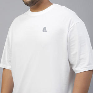 Nouveau T-shirt pour homme en coton et fibre de bambou, couleur unie, surdimensionné, lourd, vintage, taille plus, respirant, uni - Product Image 6