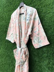 Cárdigan de secado rápido con estampado de algodón 100% Floral Unisex, Kimono largo, albornoz, decoración mínima, ropa de invierno y verano para damas de honor - Product Image 6