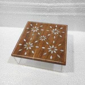 Caja de chocolate acrílico de diseño de lujo con tapa de madera con incrustaciones de fregona estilo árabe para Ramadán Eid regalo hecho a mano de Vietnam - Product Image 5