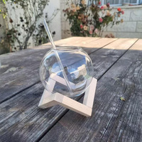 Verres à Cocktail Personnalisés en Verre Borosilicate Soufflé Main avec Support en Bois Transparent pour Mariage Fête Bar Restaurant