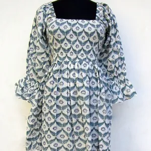 Impressionnant Designer Impression en Tissu de Coton Maxi Robes en Taille et Couleur Personnalisées pour Femmes Dames pour le Printemps d'été - Product Image 1