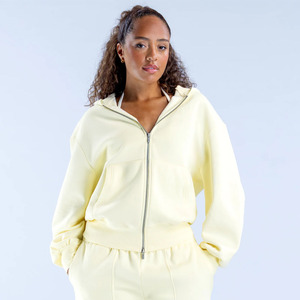 Alta calidad Butter Flecce Oversize Fit Zip Up Sudadera con capucha para mujer Antiarrugas Transpirable Gimnasio Entrenamiento y ropa deportiva Sudadera con capucha para mujer - Product Image 1