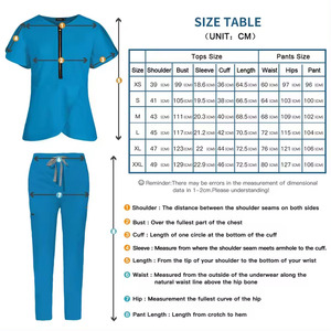 Durable médico enfermera Scrubs tulipán mangas cremallera frontal uniformes trabajadores de la salud enfermera Hospital Scrubs uniformes mujeres - Product Image 6