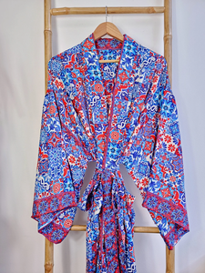 Kimono bohemio de mezcla sedosa de lujo para hombre Kyoto Haori Man House Beach Artist Robe - Product Image 5