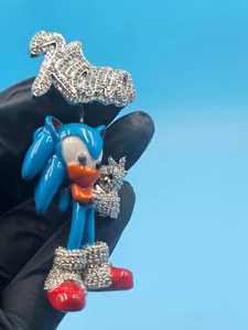 จี้เพชรโมอิสซาไนต์ทรงกลมแบบกำหนดเองลายการ์ตูนเคลือบเงา สไตล์ฮิปฮอป เงินแท้ 925 ขายส่งเครื่องประดับจี้และชาร์มคุณภาพ - Product Image 6