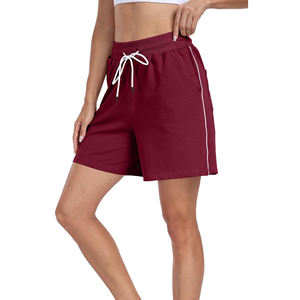 Verano de punto de algodón poliéster Casual mujeres para pantalones cortos con bolsillos correr deporte señoras atléticos trajes cómodos pantalones cortos de mujer - Product Image 5