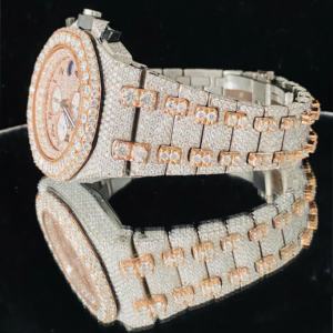 นาฬิกาฮิปฮอปสุดหรูมาใหม่, คุณภาพสูงกระจก41มม. 20มม. หน้าจออนาล็อกหลายหน้าปัดแสดงผล VVS เพชรโมอิสใส - Product Image 4