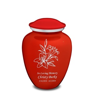 Urne funéraire personnalisée rouge vif pour cendres humaines Urne commémorative adulte pour urne décorative homme femme pour taille personnalisée adulte - Product Image 1