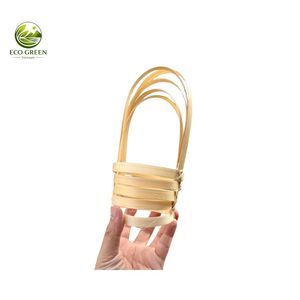 Biodegradable Bamboo Country Design Eco Friendly Handmade Takeaway <b>Coffee</b> <b>Cup</b> Carrier with Leaf Handle by Eco Green Vietnam - Product Image 1