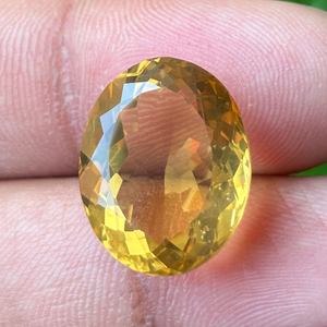 Zafiro Dorado, Talla Oval Facetada, 15 Quilates, Gema Suelta, Calibrada, Encerada/Aceitada, Directo de la India, Natural, para Joyería - Product Image 1