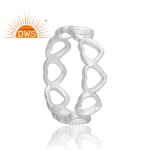 Diseño hecho a mano 925 anillo de banda de corazón de plata esterlina diseño personalizado joyería para mujer regalo para sus fiestas, ocasiones, - Product Image 2