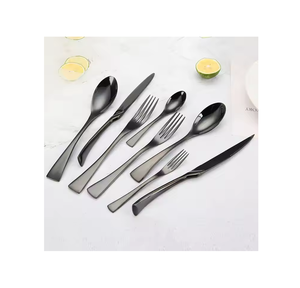 Juego de cubiertos de acero inoxidable Juego de 2 piezas Tenedor Cuchillo para mantequilla Juego de cuchara Mango corto de doble capa Cuchara al por mayor - Product Image 3