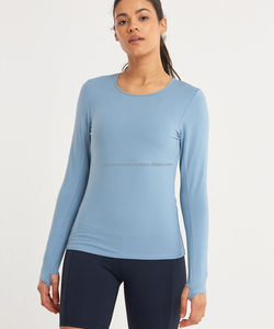 Top de Yoga de manga larga para mujer de alta calidad, transpirable y de secado rápido para entrenamiento y fitness - Product Image 1