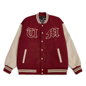 Veste universitaire en laine de qualité supérieure pour hommes, manteau brodé de style bombardier de baseball, vêtements d'extérieur coupe-vent en polyester à pression sur le devant - Product Image 2