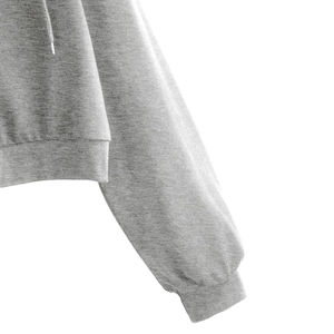 Haute Qualité Mode 100% Coton Polaire Casual Crop Sleeve Hoodie Drop Shoulder Hoodies pour Femmes - Product Image 3