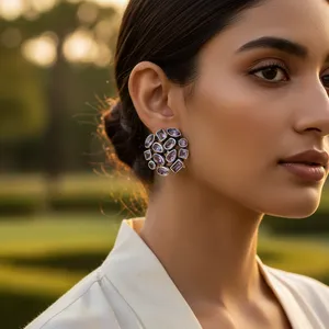 Bijoux en argent 925 pour femmes, élégantes boucles d'oreilles pendantes en améthyste, accessoire de mode - Product Image 3