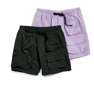 Pantalones cortos de hombre de marca con logotipo personalizado, pantalones cortos de verano de poliéster con cintura elástica informales Cargo Spandex de nailon para hombre con bolsillos - Product Image 1