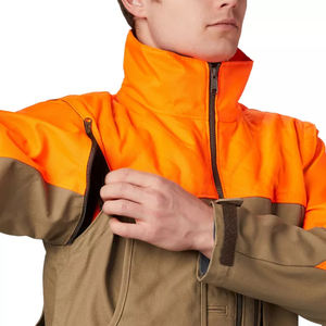 Veste de chasse en montagne pour hommes de grande taille, tissu imperméable et durable, coupe-vent, fermeture à glissière, impression, utilisation en extérieur - Product Image 6