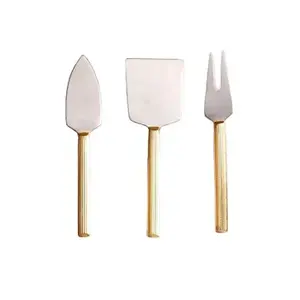 Antique <b>Silver</b> Cheese Knife Ring Handle Cutlery Set <b>Silver</b> Plated Stainless Steel Mirror Polished Flatware Wedding Spoon Set - Product Image 5