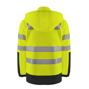 Veste de travail d'hiver à logo personnalisé en gros d'usine, haute visibilité, manches longues, réfléchissante, sécurité avec matière en coton - Product Image 3