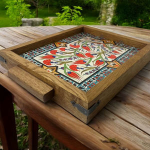 Plateau de service en bois MDF avec revêtement émaillé, design, hôtels et restaurants, articles de cuisine, plateau de table, haute qualité - Product Image 1