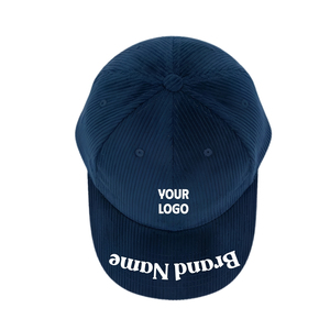 Wholesale Custom Logo Corduroy Performance Golf Hat Structured 6-Panel Curved Baseball <b>Cap</b> Adjustable Closure For Team Uniform - Product Image 6