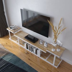SFKTV001- Soporte de TV 3 en 1 con Diseño Minimalista, 220x35x40cm, Mueble para Sala de Estar - Product Image 1