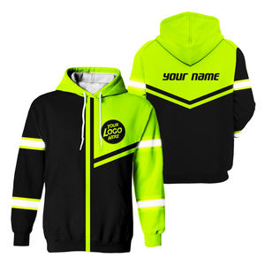 <b>Workwear</b> Custom Hoodies Hi Vis Security <b>Workwear</b> Protective Custom Logo Hi Vis Reflective Hoodie for Men - Product Image 1