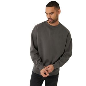 Sweat-shirt à col rond en molleton de qualité supérieure pour homme, gris ardoise, 100% coton, taille unisexe, poignets et ourlet côtelés, uni, OEM, hiver - Product Image 1
