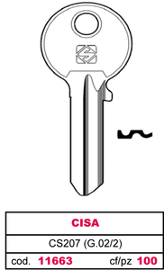 Chiave in Ottone Cs207 (g.Vac 2) Cisa - Product Image 1