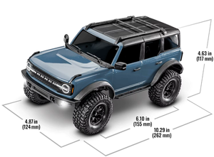 Coche Teledirigido Todoterreno 4WD RC Crawler RTR 1/18 TRX-4M <span class=keywords><strong>Ford</strong></span> <span class=keywords><strong>Bronco</strong></span> con Chasis de Acero, Motor 180, Batería LiPo 2S, 60 Minutos de Autonomía, Alcance de 50m y Luces LED - Product Image 2