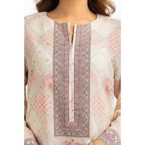 Conjunto de Blazer y Top de Chifón Estampado Jacquard Color Crema para Mujer, Talla XL, para Primavera/Verano, con Logotipo de Patrón Sólido - Product Image 5