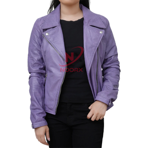 Venta al por mayor de chaqueta de cuero para mujer Diseña tu propia chaqueta de cuero Impermeable para mujer Chaqueta de cuero Original Hide From Sialkot - Product Image 6