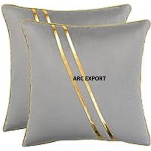 Forma rectangular Color crema claro con diseño de línea dorada Cojines de material de algodón para la decoración del sofá del hogar a los precios más baratos - Product Image 6