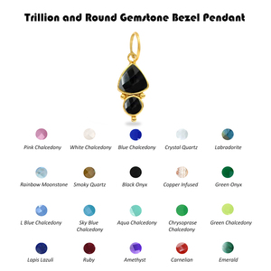 Colgante de Plata de Ley 925 con Amatista Facetada en Forma de Trillón y Piedra Preciosa Redonda con Argolla, Chapado en Oro, para Fabricación de Collares y Joyería - Product Image 6