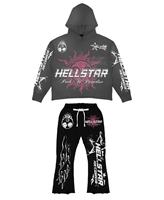 OEM Vente en gros de survêtements décontractés, pantalons de survêtement évasés grande taille, survêtement personnalisé pour hommes, ensemble de sweats à capuche